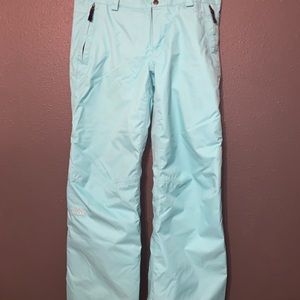 Women’s mint green The North Face snow pants